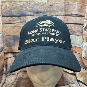 Lone Star Park Hat Grand Prairie Star Player Texas Horse Racing Black Strap Cap